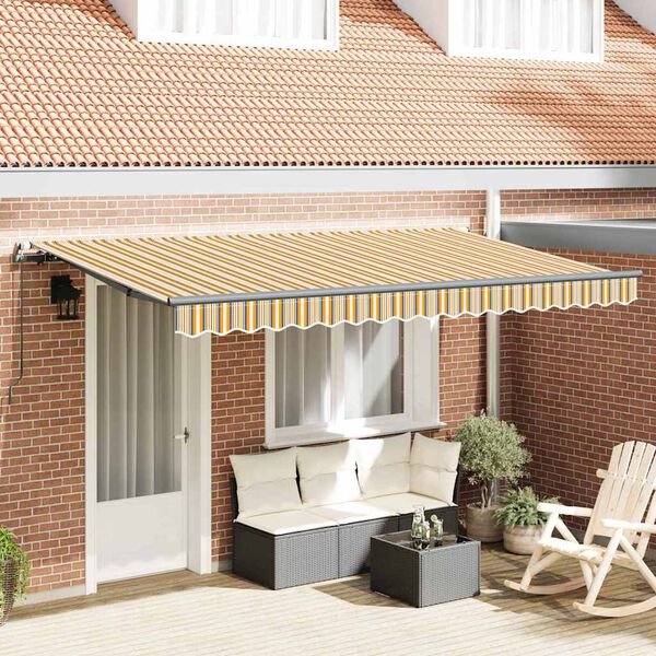 vidaXL Auvent R&eacute;tractable Jaune 400 x 200 cm tissu