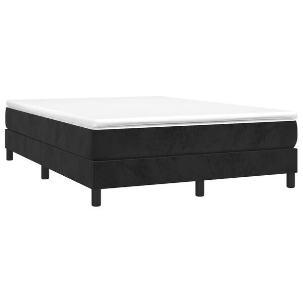 vidaXL Sommier à lattes de lit avec matelas Noir 140x190 cm Velours