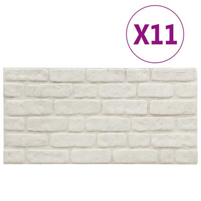 vidaXL Panneaux muraux 3D avec design de brique blanc 11 pcs EPS