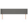 vidaXL Tête de lit avec oreilles Gris foncé 203x16x78/88 cm Tissu