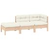 vidaXL Salon de jardin 3 pcs avec coussins cr&egrave;me Bois de pin massif