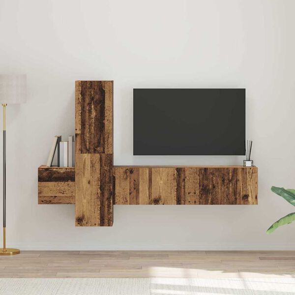 vidaXL Ensemble meuble TV 5 pcs Bois Ancien Bois d'ing&eacute;nierie