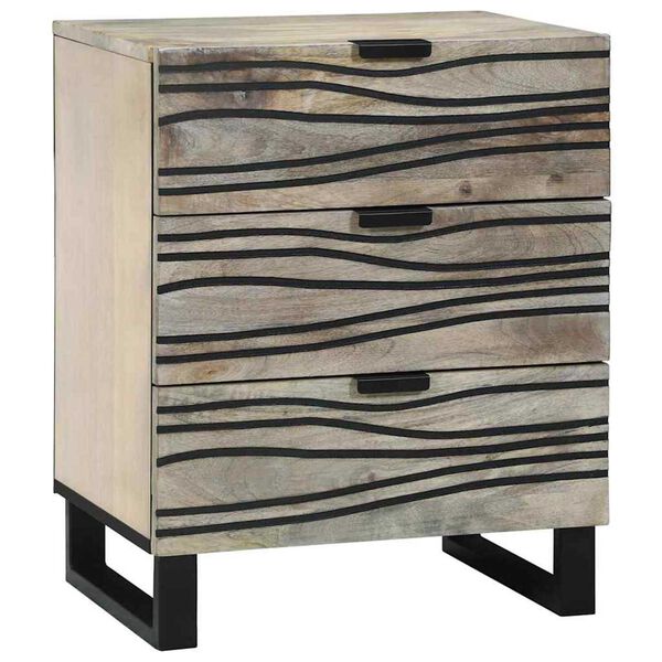 vidaXL Cabinet de chevet avec tiroir Blanc et Noir 50 x 33 x 62 cm