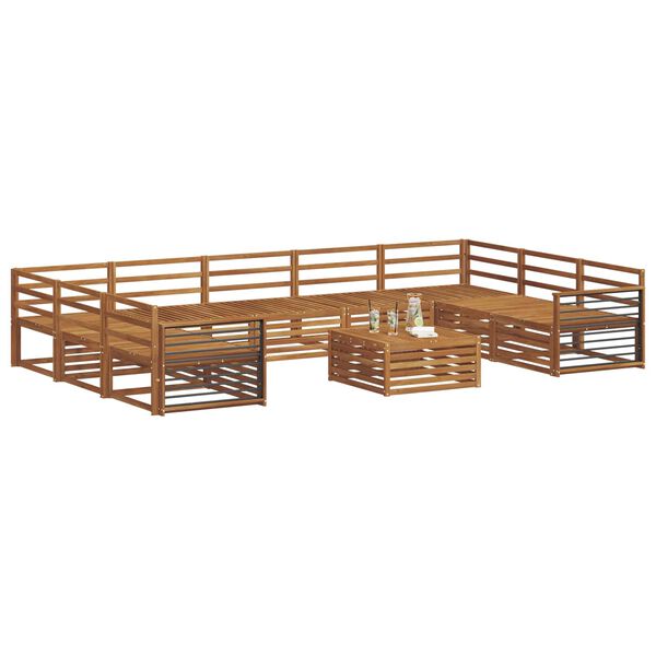 vidaXL Ensembles de canap&eacute;s 10 pcs Naturel Bois d'Acacia Massif