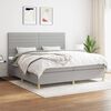 vidaXL Sommier &agrave; lattes de lit avec matelas Gris clair 200x200cm Tissu