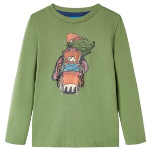 T-shirt enfants &agrave; manches longues kaki clair 104