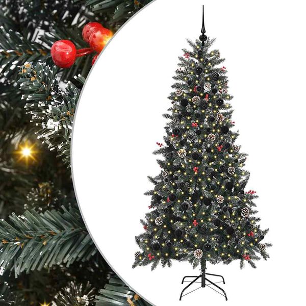 vidaXL Sapin de No&euml;l artificiel Vert 210 cm PVC, plastique et acier