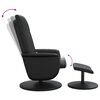 vidaXL Fauteuil inclinable de massage avec repose-pied noir similicuir