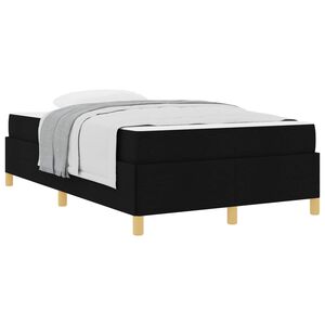 vidaXL Cadre de lit avec matelas Noir 120 x 190 cm tissu