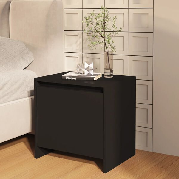vidaXL Table de chevet noir 45x34x44,5 cm bois d&rsquo;ing&eacute;nierie