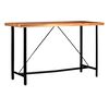 vidaXL Ensemble de bar 7 pcs Bois solide et cuir v&eacute;ritable