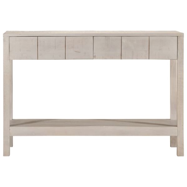 vidaXL Table console blanc 110x35x75 cm bois de manguier solide