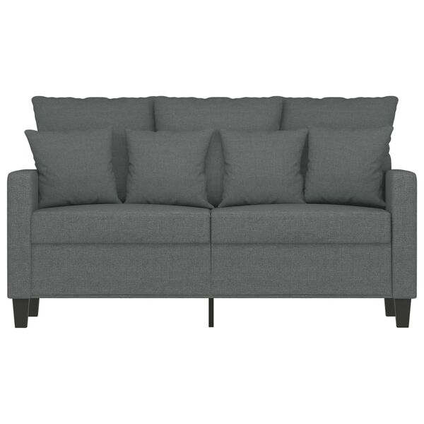 vidaXL Canap&eacute; &agrave; 2 places Gris fonc&eacute; 120 cm Tissu
