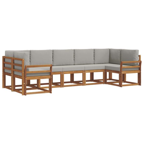 vidaXL Ensemble de canap&eacute;s d'ext&eacute;rieur 7 pcs Gris Naturel et Clair