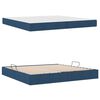 vidaXL Lit avec rangement et matelas Bleu 200 x 200 cm Polyester