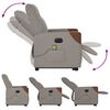 vidaXL Fauteuil inclinable de massage &eacute;lectrique Taupe Tissu