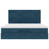 VidaXL Cadre de lit ottoman avec matelas bleu fonc&eacute; 160x200 cm velours