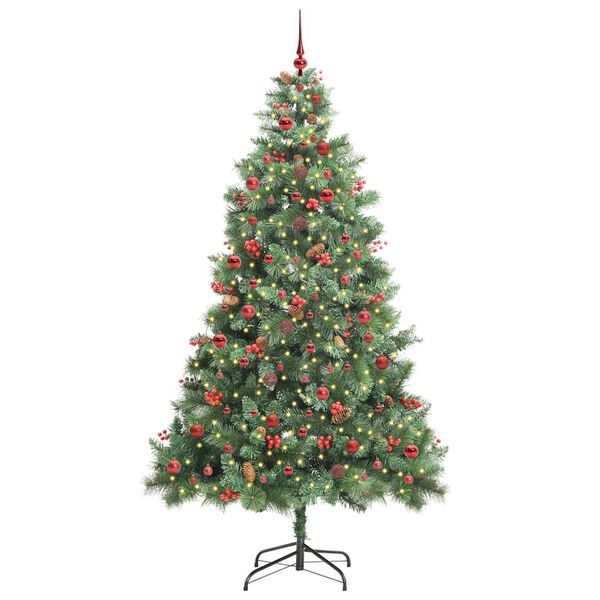 vidaXL Sapin de No&euml;l artificiel Vert 240 cm PVC et m&eacute;tal