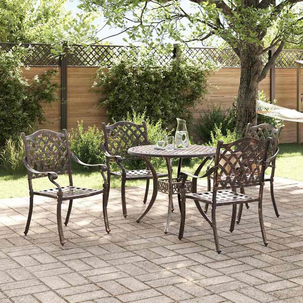 vidaXL Ensemble de salle à manger pour jardin 5 pcs Bronze