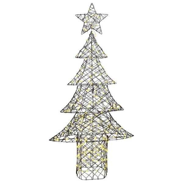 vidaXL Sapin de No&euml;l avec 240 LED Blanc chaud 180 cm Rotin