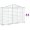 vidaXL Paniers à gabions arqués 8 pcs 200x30x120/140 cm Fer galvanisé