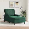vidaXL Chaise longue avec coussin Vert fonc&eacute; 91 x 157 x 91 cm Velours