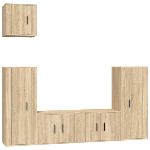 vidaXL Ensemble de meubles TV 5 pcs Chêne sonoma Bois d'ingénierie