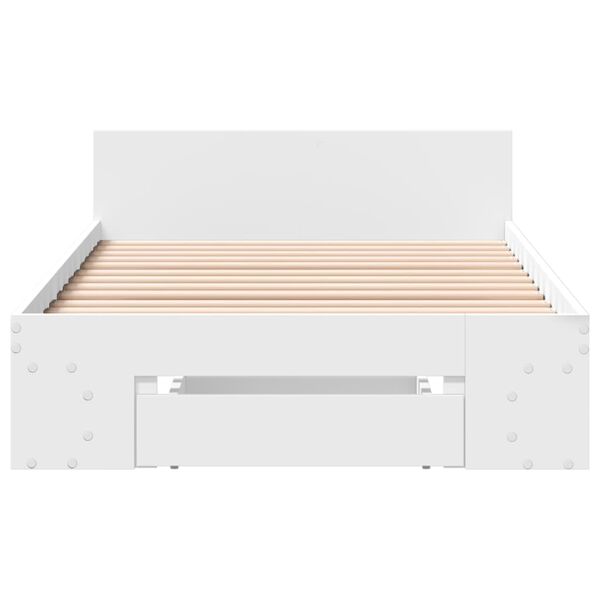 vidaXL Cadre de lit avec tiroir sans matelas blanc 90x200 cm
