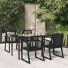 vidaXL Ensemble à manger de jardin 5 pcs Noir Rotin PVC