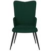 vidaXL Chaise de relaxation avec tabouret Vert fonc&eacute; Velours