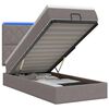 vidaXL Lit coffre avec matelas et LED Taupe 90 x 200 cm Tissu