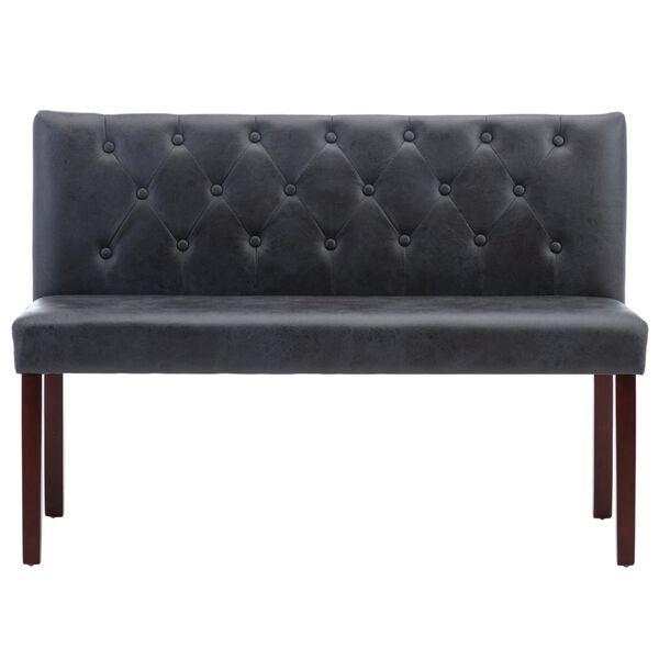 vidaXL Banc 120 cm Gris Similicuir daim