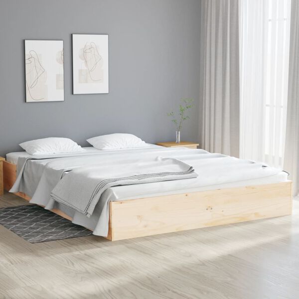 vidaXL Cadre de lit sans matelas bois massif 140x190 cm