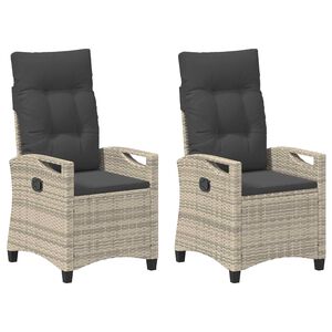 vidaXL Chaise de jardin 2 pcs Gris clair et gris fonc&eacute;