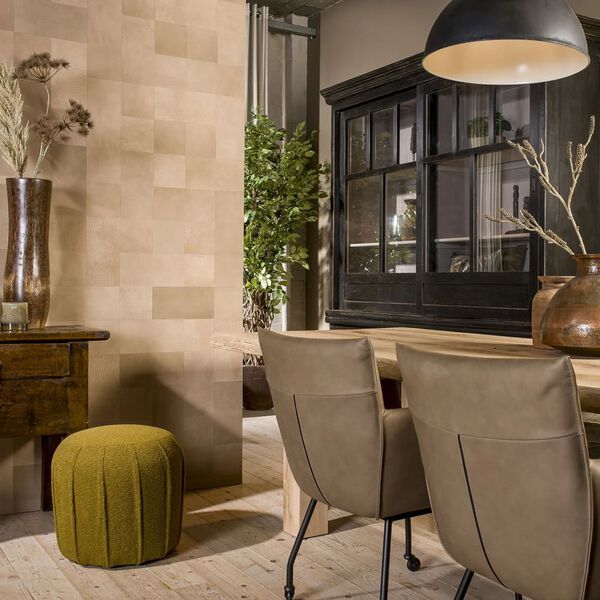 WallArt Panneaux muraux en cuir Borret Beige sableux 32 pcs