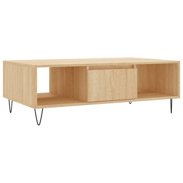 vidaXL Table basse ch&ecirc;ne sonoma 104x60x35 cm bois d'ing&eacute;nierie