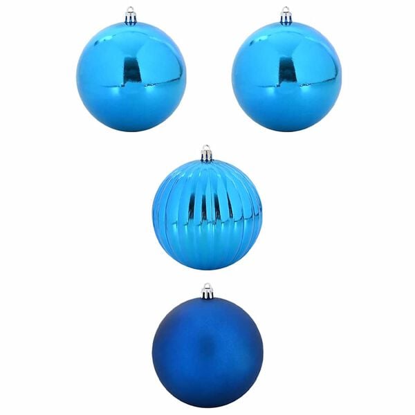 vidaXL Ensemble de Boules de Noël 4 pcs Bleu Plastique