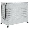 vidaXL Panier &agrave; linge avec roulettes blanc 66x35x60 cm r&eacute;sine tress&eacute;e