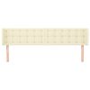 vidaXL T&ecirc;te de lit avec oreilles Cr&egrave;me 163x16x78/88 cm Similicuir