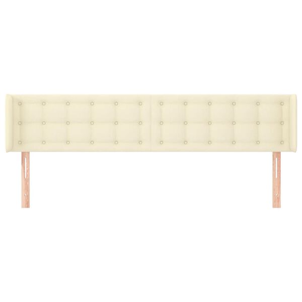 vidaXL T&ecirc;te de lit avec oreilles Cr&egrave;me 163x16x78/88 cm Similicuir