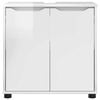 vidaXL Armoire de lavabo de salle de bain avec &eacute;tag&egrave;re Blanc brillant