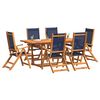 vidaXL Ensemble &agrave; Manger de jardin 7pcs bois d'acacia solide textil&egrave;ne