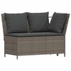 vidaXL Salon de jardin 4 pcs avec coussins forme L gris r&eacute;sine tress&eacute;e