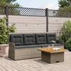 vidaXL Salon de jardin 3 pcs avec coussins Gris R&eacute;sine tress&eacute;e