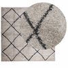 vidaXL Tapis shaggy &agrave; poils longs moderne beige anthracite 200x200 cm