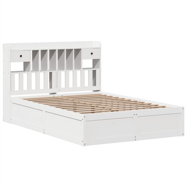 vidaXL Cadre de lit sans matelas blanc 160x200 cm bois de pin massif