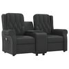 vidaXL Fauteuil inclinable et porte-gobelets 2 places noir similicuir