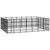 vidaXL Chenil d'ext&eacute;rieur pour chiens Acier 32,26 m&sup2;