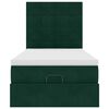 vidaXL Cadre de lit ottoman avec matelas vert fonc&eacute; 90x200 cm velours