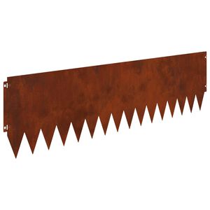 vidaXL Bordure de Pelouse 10 pcs 103 x 30 cm Acier Rouill&eacute;